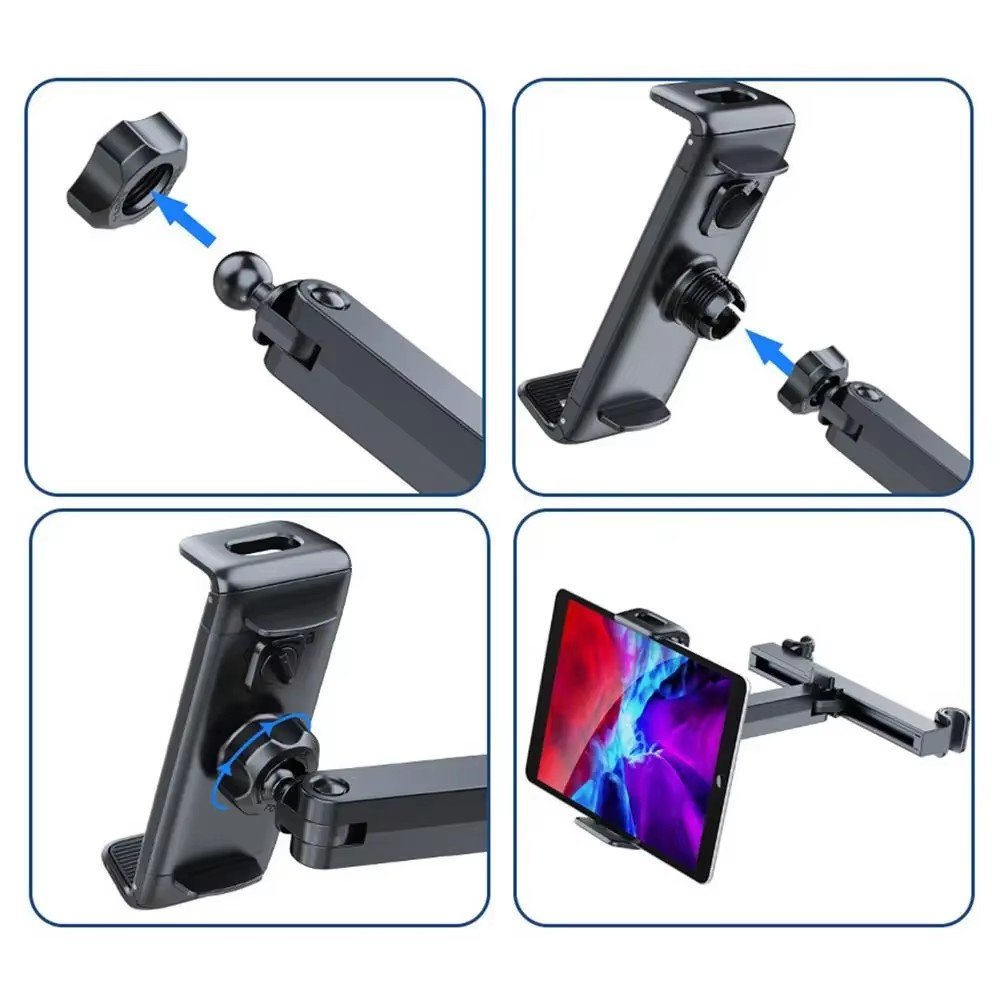 2025 Car Tablet Holder Back Seat For Kids Adjustable Rear Seat Tablet Mount Cell Cradle For Car Road Trip Headrest Phone