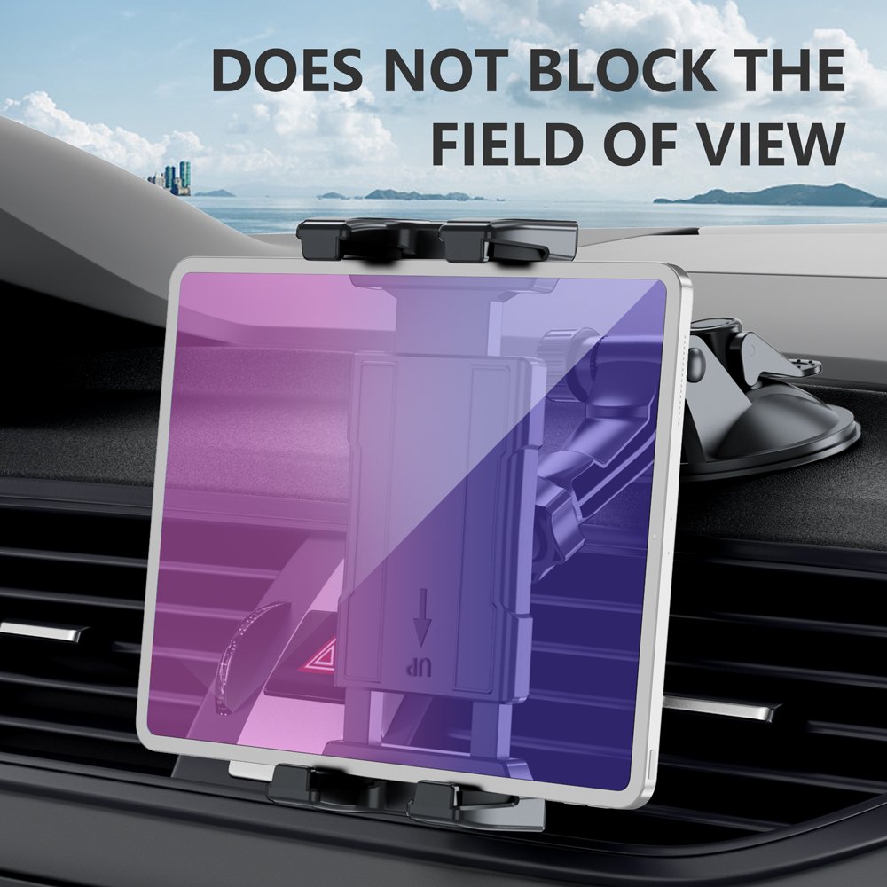 Universal Car Tablet Mount 360 Degrees Adjustable Tablet Car Mount Strong Suction Cup Windshield Dashboard
