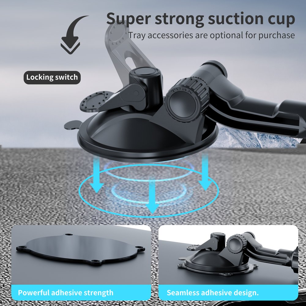 Universal Car Tablet Mount 360 Degrees Adjustable Tablet Car Mount Strong Suction Cup Windshield Dashboard