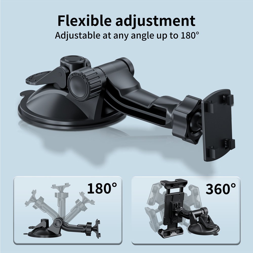 Universal Car Tablet Mount 360 Degrees Adjustable Tablet Car Mount Strong Suction Cup Windshield Dashboard
