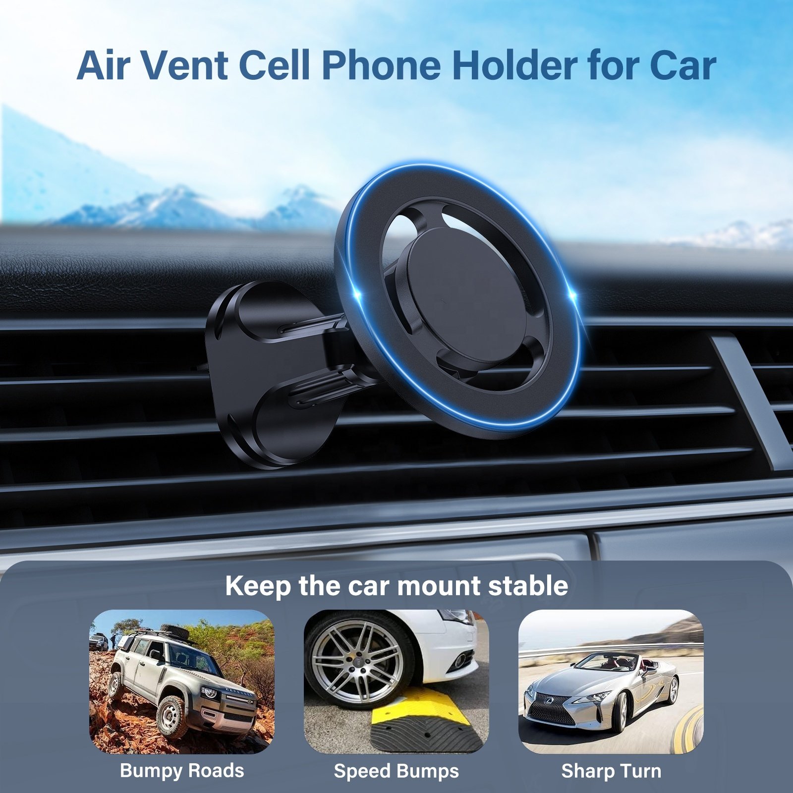 Factory Direct Price Magnetic Car Phone Holder 360 Rotation Phone Car Mount Strong Magnet Mobile Car Mount for iPhone 15 14 13