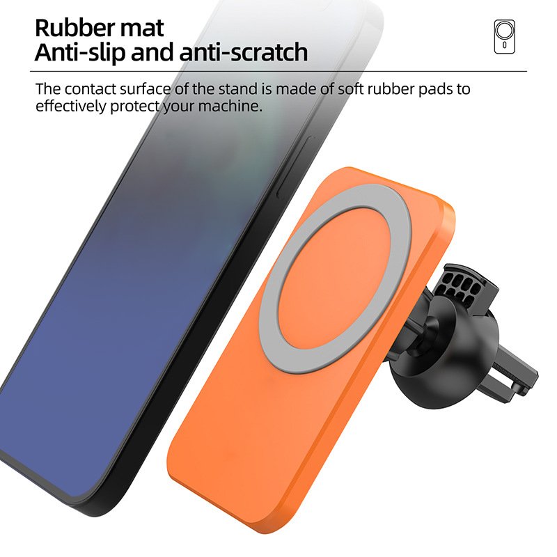 OEM Logo Magnetic Suction Car Wireless Charger 15W With Air Outlet Bracket Wireless Charger Car Holder