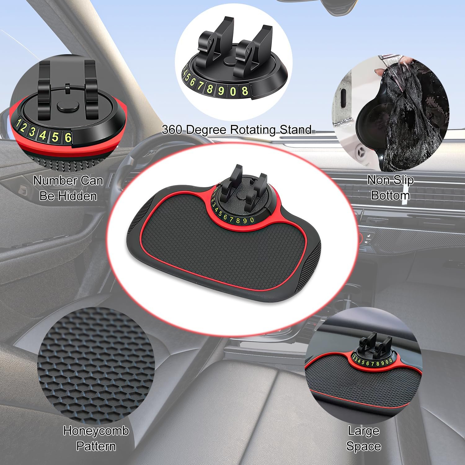 Multifunction Car Anti-Slip Mat Auto Phone Holder Universal Multifunction Car Dashboard Mat with Phone Holder in Car