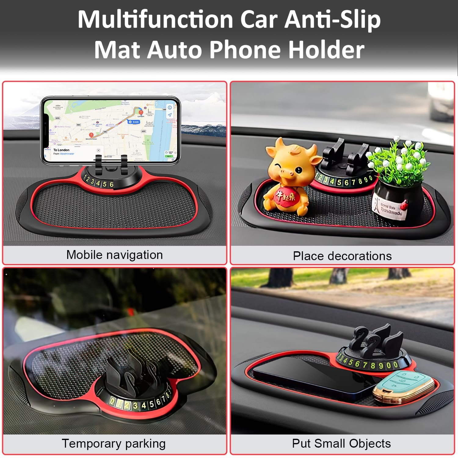 Multifunction Car Anti-Slip Mat Auto Phone Holder Universal Multifunction Car Dashboard Mat with Phone Holder in Car
