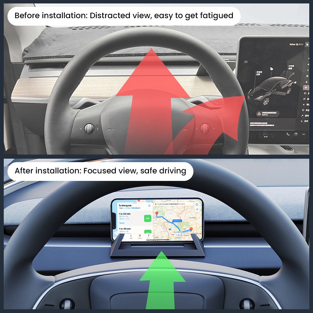 Car Interior Accessory head up Anti-theft display GPS HUD mobile phone holder for Tesla Model 3 highland