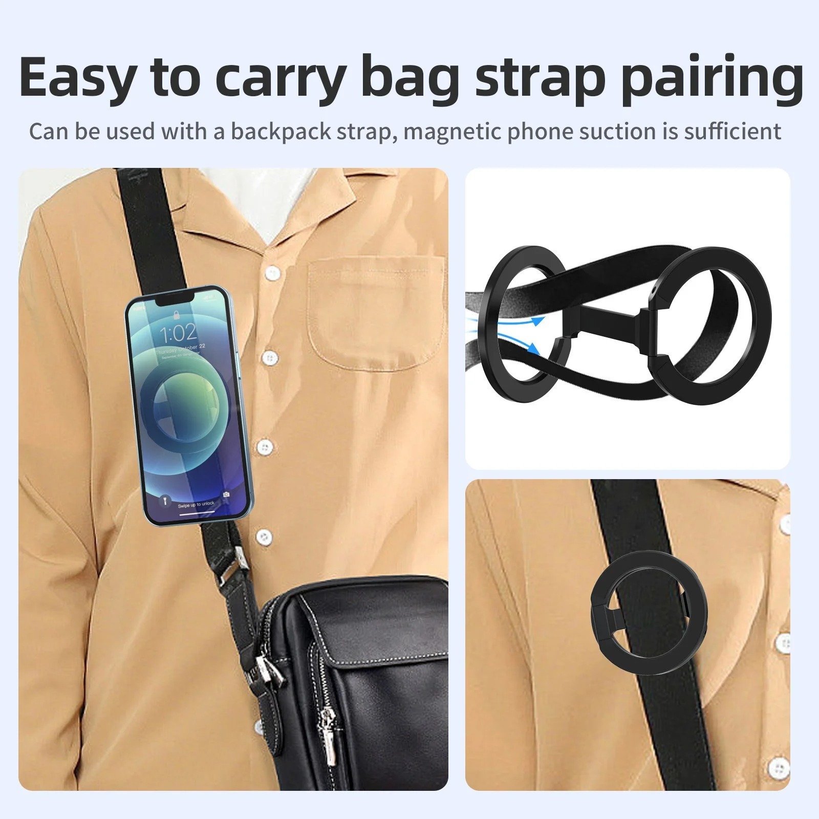 2024 Foldable Double-Sided Magnetic Phone Holder Kickstand Magnet Grip for iPhone 16 15 14 Magnetic Phone Ring Holder