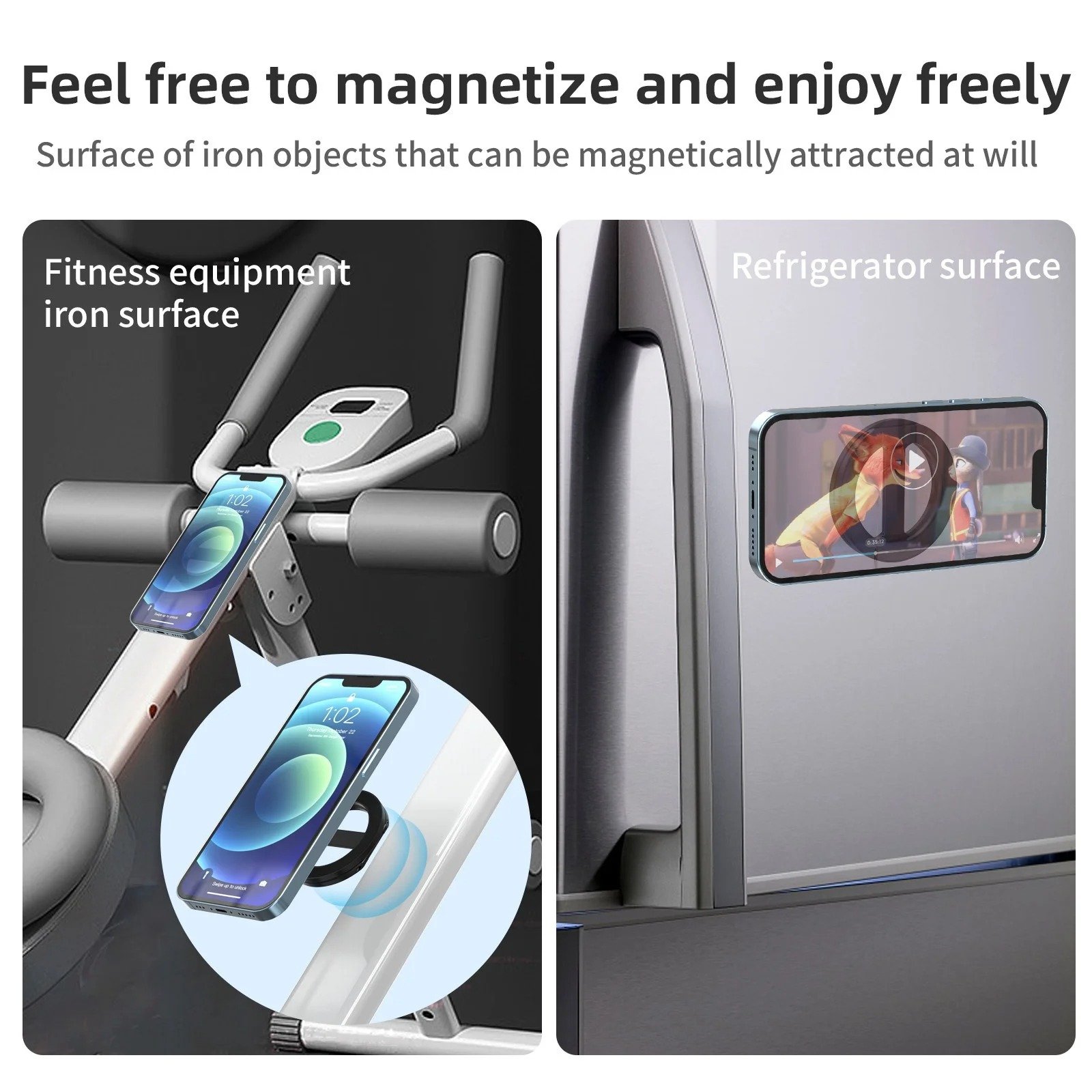 2024 Foldable Double-Sided Magnetic Phone Holder Kickstand Magnet Grip for iPhone 16 15 14 Magnetic Phone Ring Holder