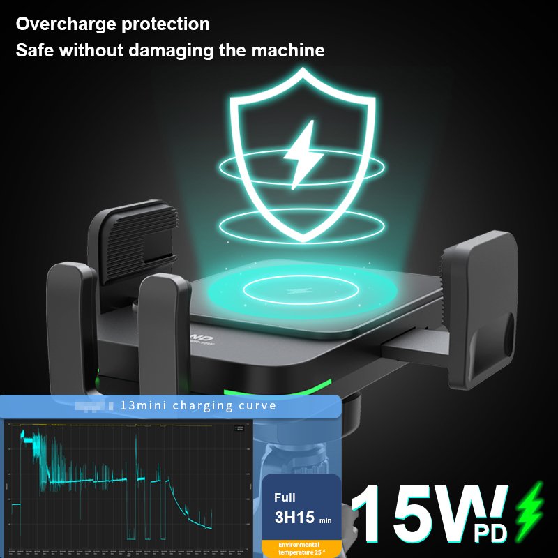 Hot Sale Products 2024 Manual Clamp 15w Qi Fast Charging Car Holder Wireless Charger
