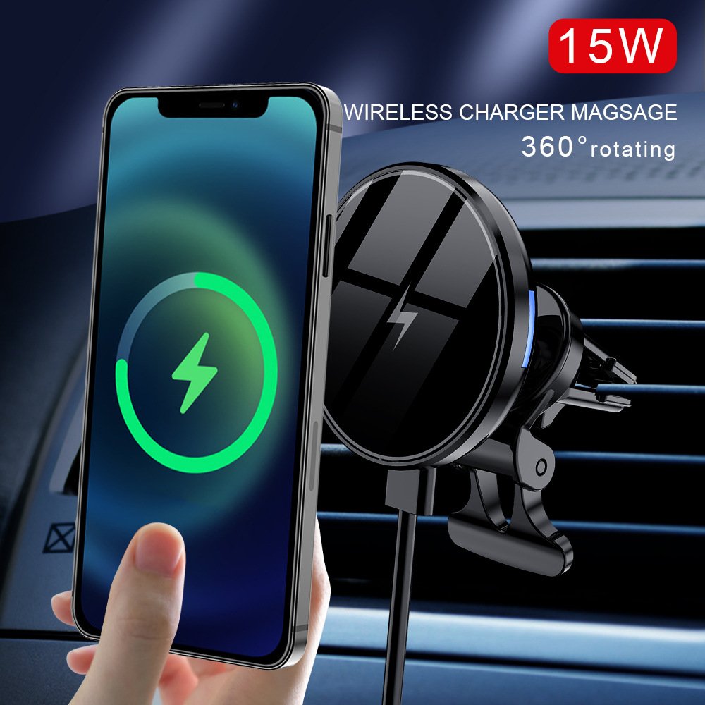 Mobile Phone Charger Holder Cellphone Accessories Mount Auto Magnet 15W Wireless Fast Car Charger for Iphone
