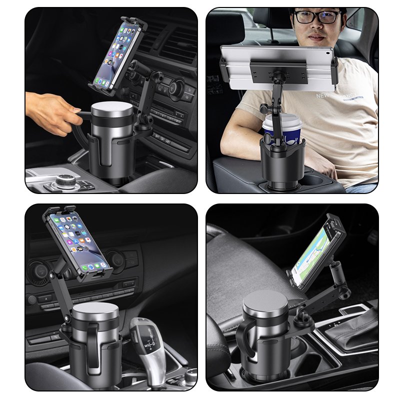 large 2 in 1 car cup holder phone tablet PC mount extendable base Car Cup Holder mobile car holder