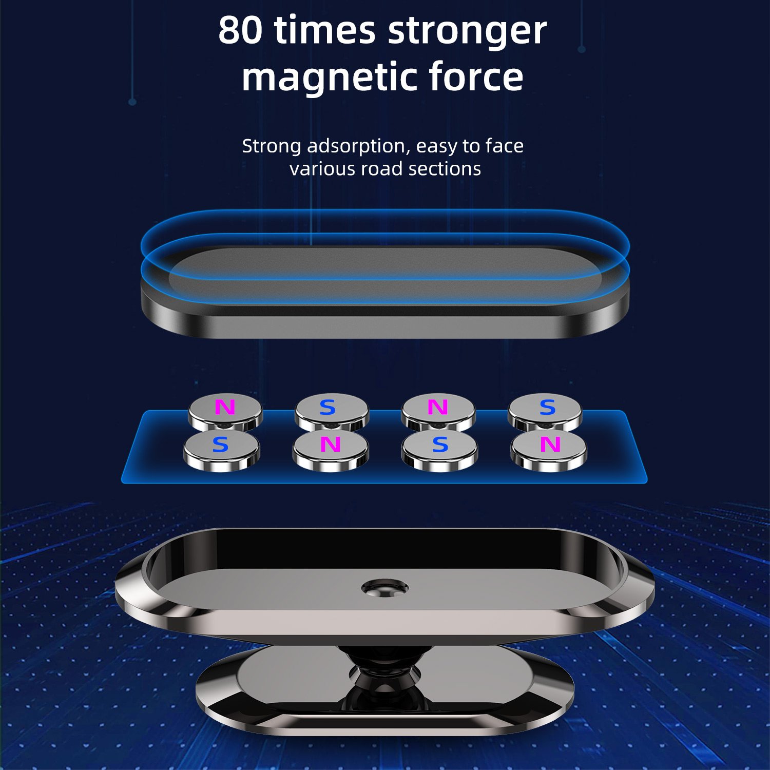 USLION Super Strong Magnetic 360 Rotating Car Phone Holder Magnet GPS Car Stand Mount