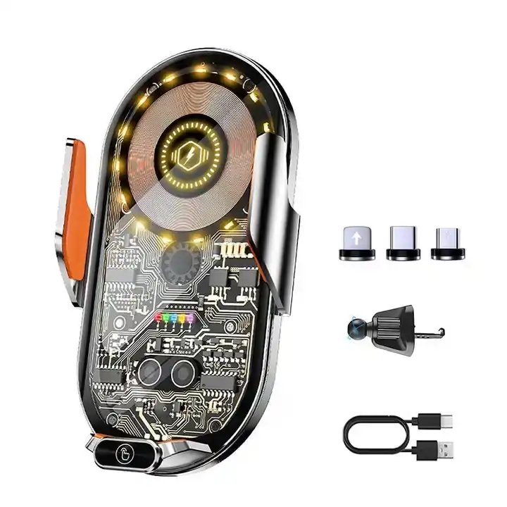 New Fast Charging 66W Car Holder Auto Sensor Portable Phone Wireless Charger Car Mount