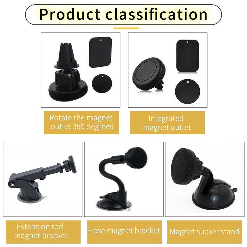Long arm 360 rotating universal car holder strong suction dashboard magnetic car phone holder car accessories