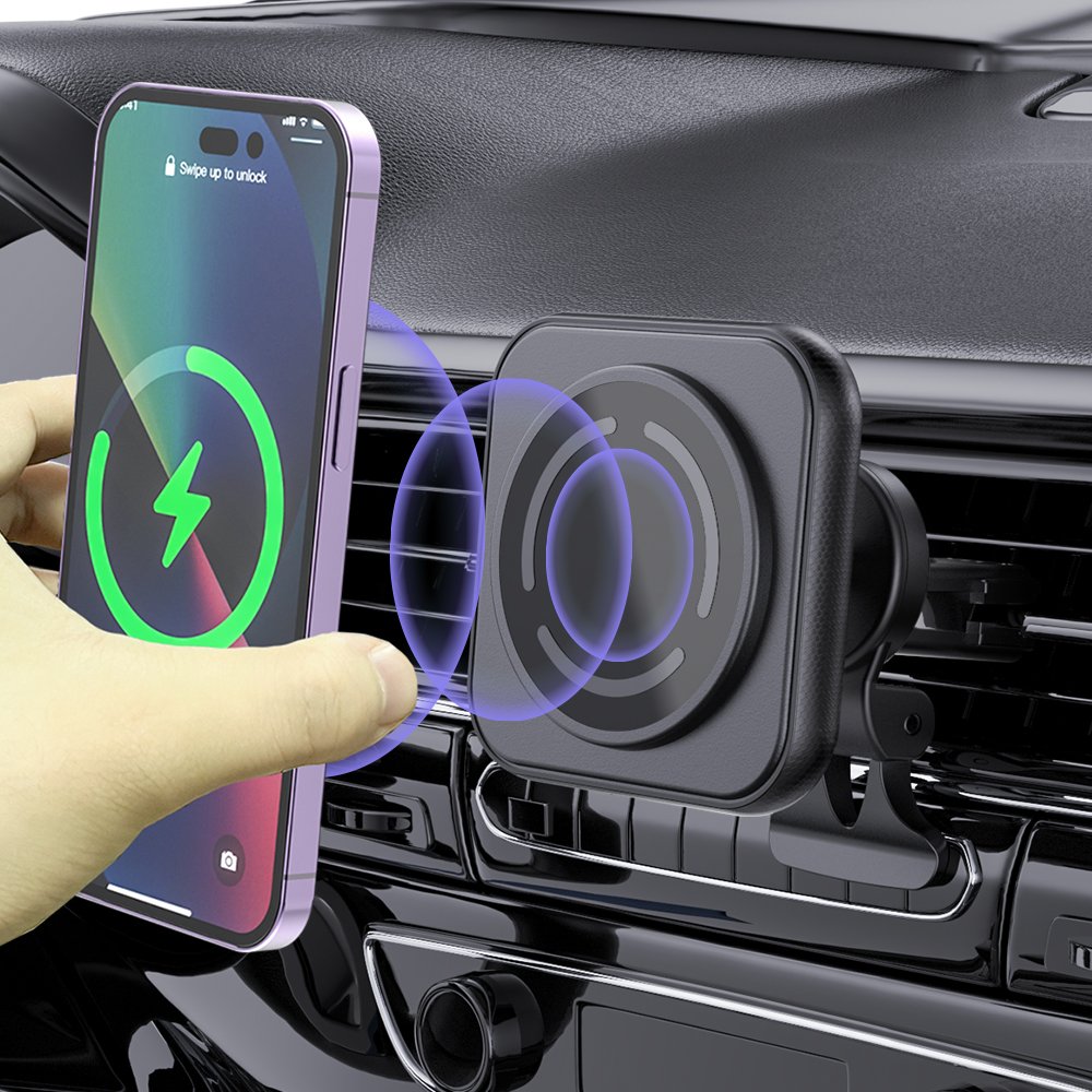 New Arrival Magnetic Air Vent Car Charger 15W Fast Wireless Charger Car Mount For Mobile Phone