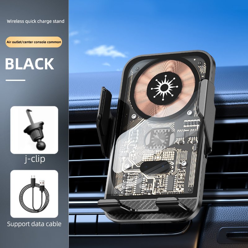 Latest Car Wireless Charger Phone Holder 15W Type C Rose Gold 15W Automatically Open Transparent New Technology Charger Stand