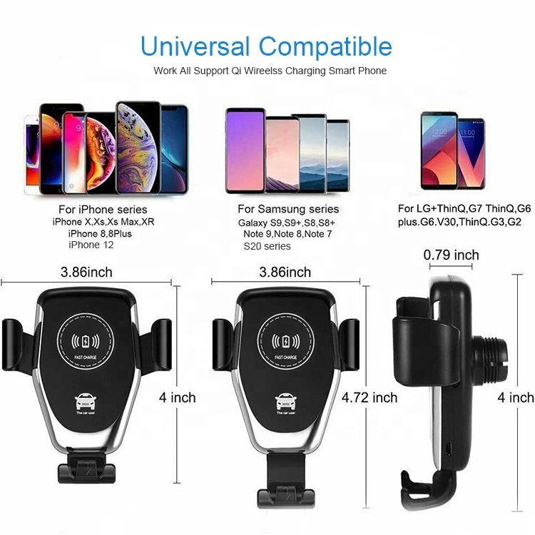Best Seller Car Wireless Charger Phone Holder 15W 10W Fast Charging Wireless Charger Car Mobile Phone Holders