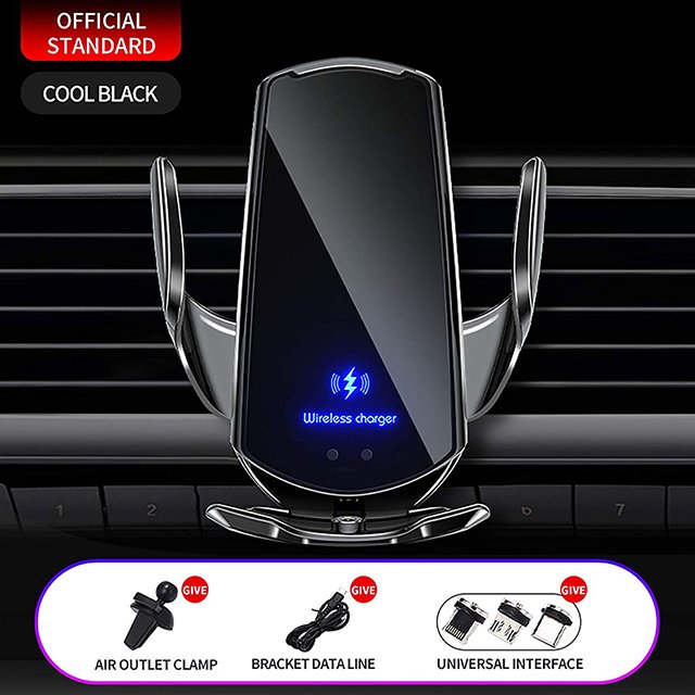 Wireless car charger mount 10W Fast Charge Auto Clamping Smart Sensor wireless charger car phone holder