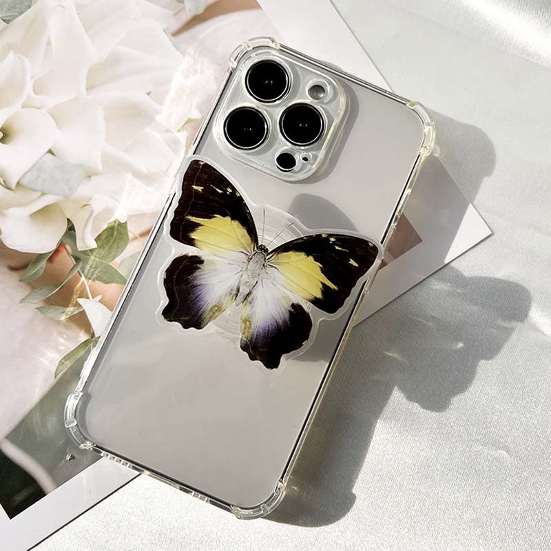 Customized Popular Cell Phone Handle Hot Selling Butterflies Cell Phone Holder Acrylic Epoxy Cell Phone Socket
