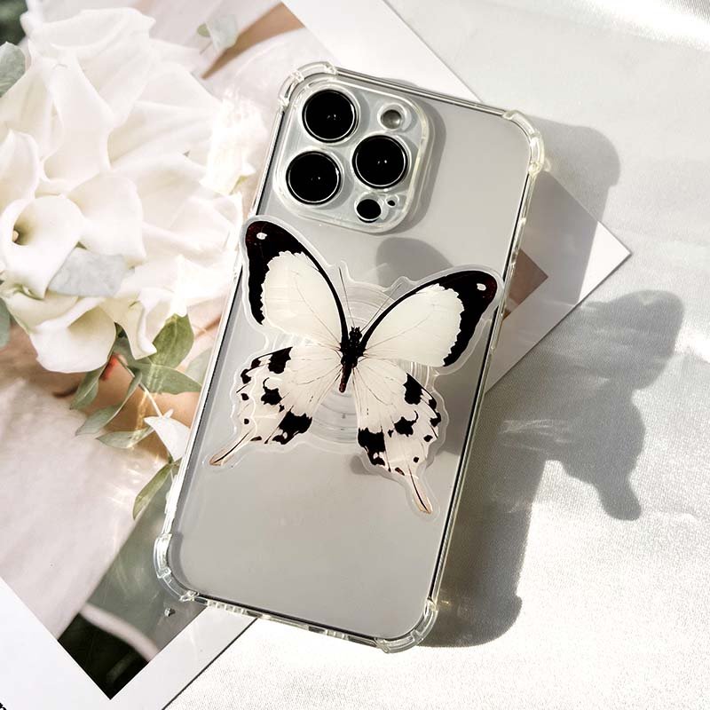 Customized Popular Cell Phone Handle Hot Selling Butterflies Cell Phone Holder Acrylic Epoxy Cell Phone Socket