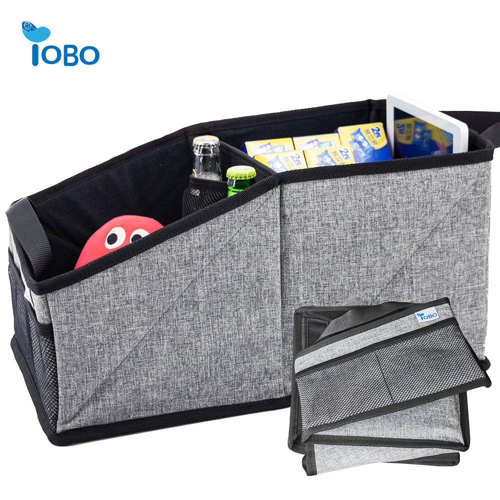 9-Compartment collapsible Car Seat Organizer with Cup Holders For Front Back Passenger Seats Truck and Van
