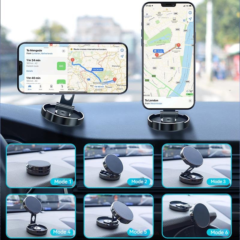 Creative Car Holder Strong Magnetic Height Adjustable Magnetic Car Phone Holder Magnet Mount 360 Folding Phone Holder for Car