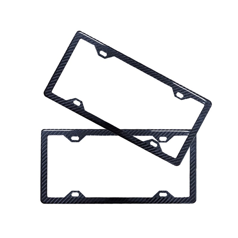 Low MOQ 1 Piece 100% Carbon fiber car license plate frame holder with 4 holes for model 006