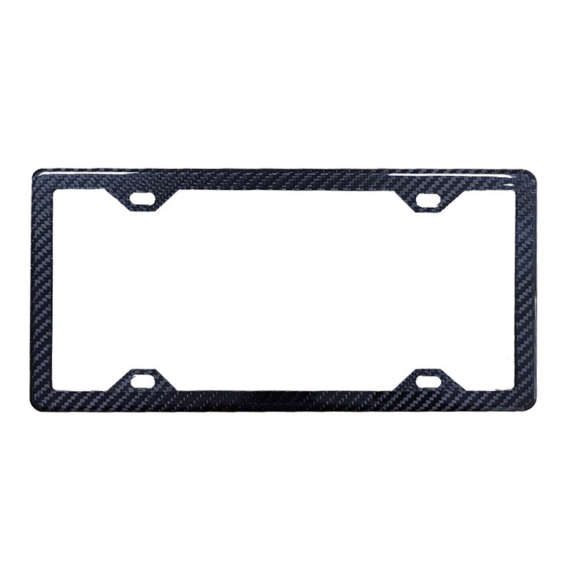 Low MOQ 1 Piece 100% Carbon fiber car license plate frame holder with 4 holes for model 006
