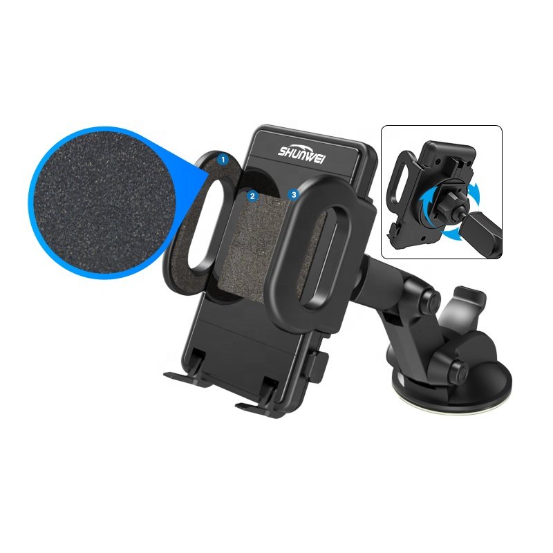 Universal retractable extendable adjustable arm Dual car mount dashboard windshield wall mount airvent Mobile Car Phone holder