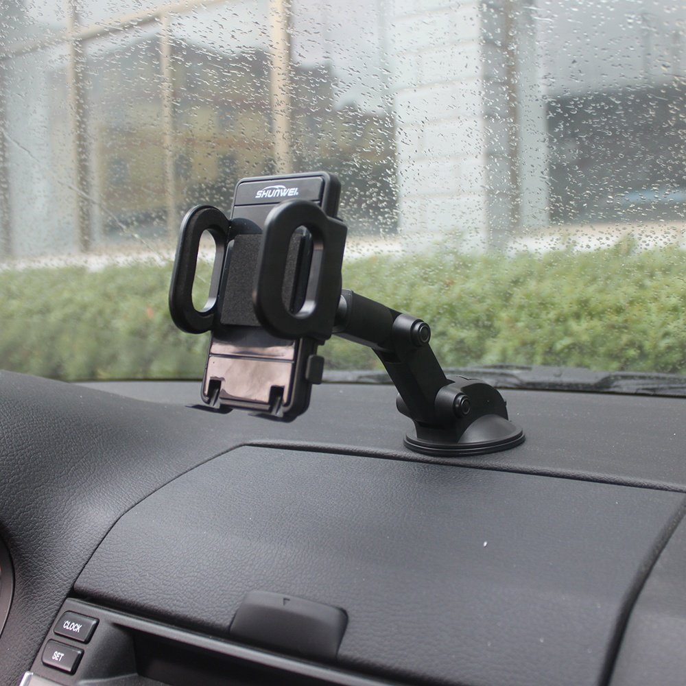 Universal retractable extendable adjustable arm Dual car mount dashboard windshield wall mount airvent Mobile Car Phone holder