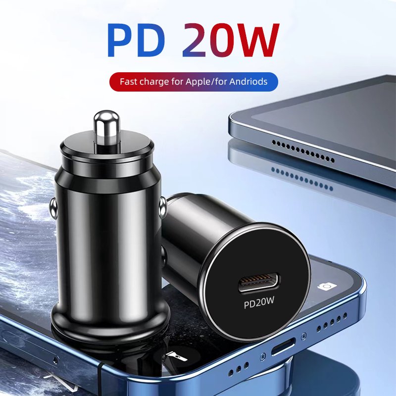 Golden Supplier Single Port Type C Charger Adapter PD 20W Quick Charge Phone Fast Charger Car Charger