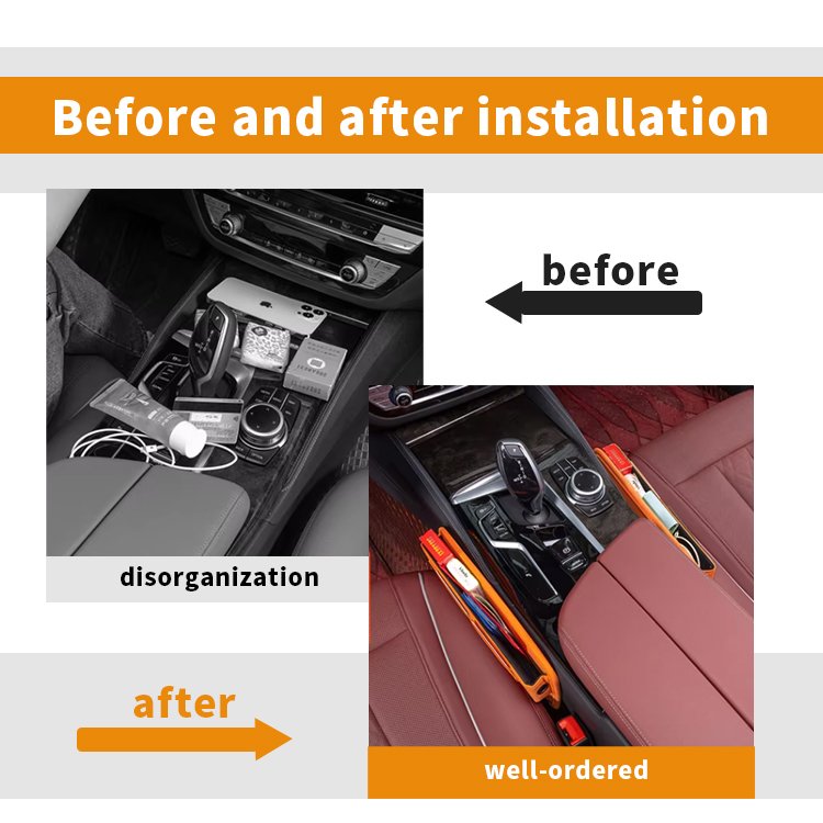 Front Seat Console Side Organizer Car Storage Accessories Car Seat Gap Filler Organizer Storage Box