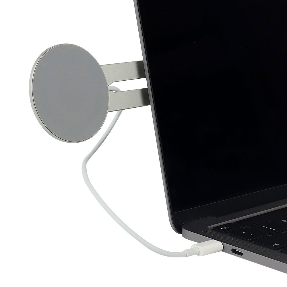 Accessories portable magnetic phone mount monitor side stand bracket 2 in 1 wireless charger laptop side phone holder