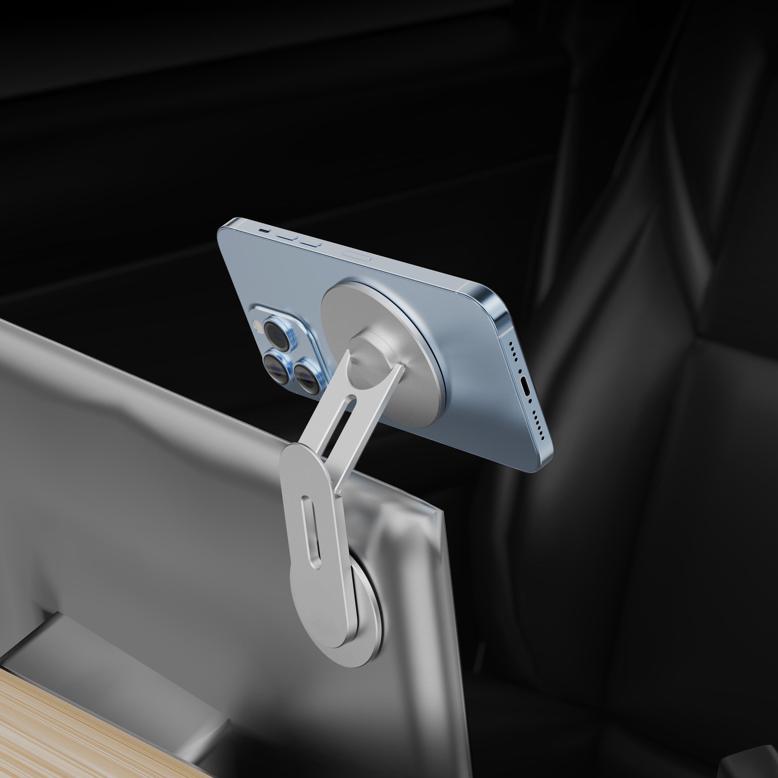 Laptop Extension Cell Phone Holder Foldable Magnetic flip Continuity Camera Car Mount Desk Bed Use