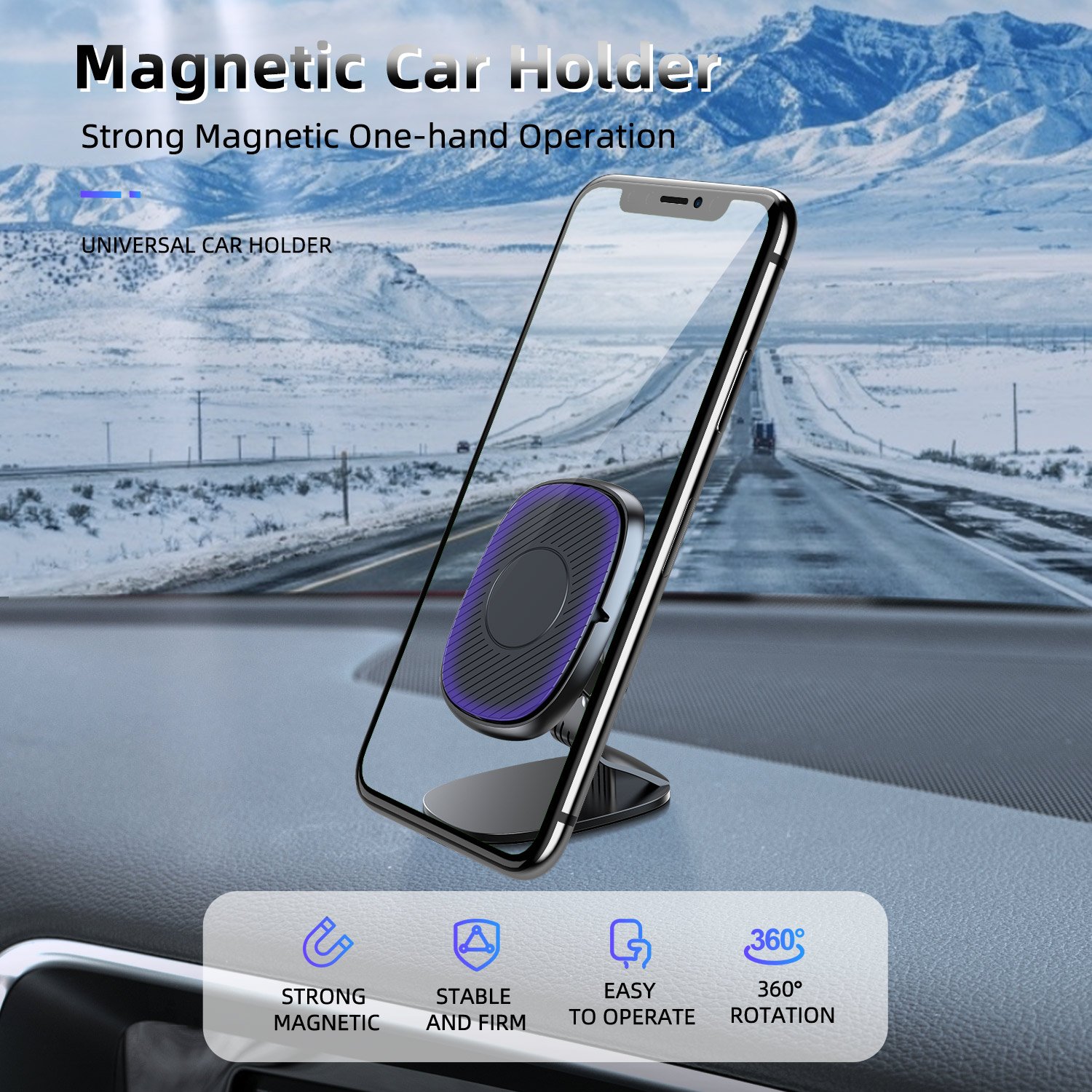 USLION Car Phone Accessories Mobile Phone Holder Stand Car Paste Air Vent Dashboard Magnetic Mount GPS Support Car Phone Holder