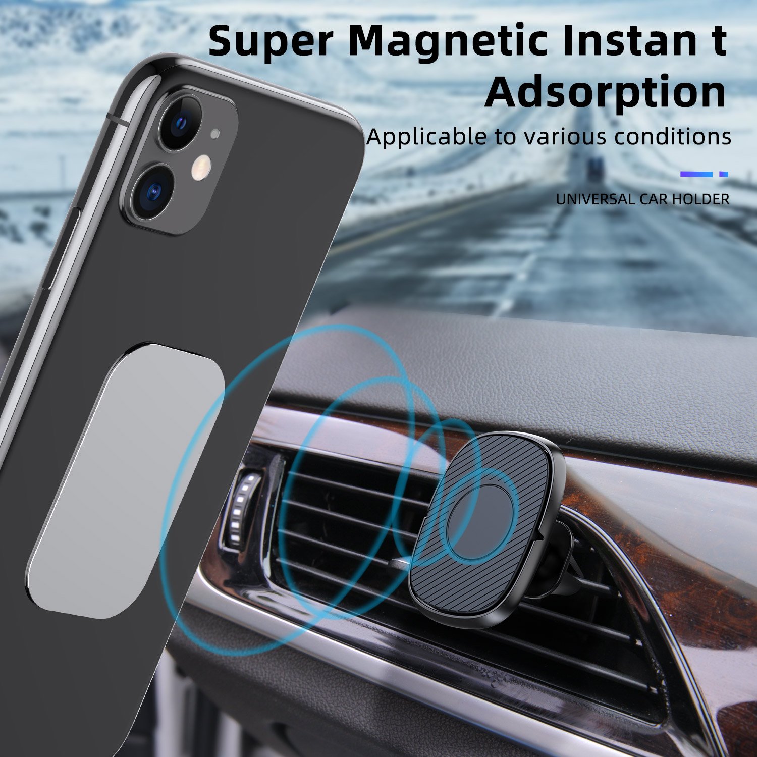 USLION 360 Rotate Magnetic Car Holder Air Vent Magnet GPS Support Car Phone Holder Mobile Phone Holder Stand