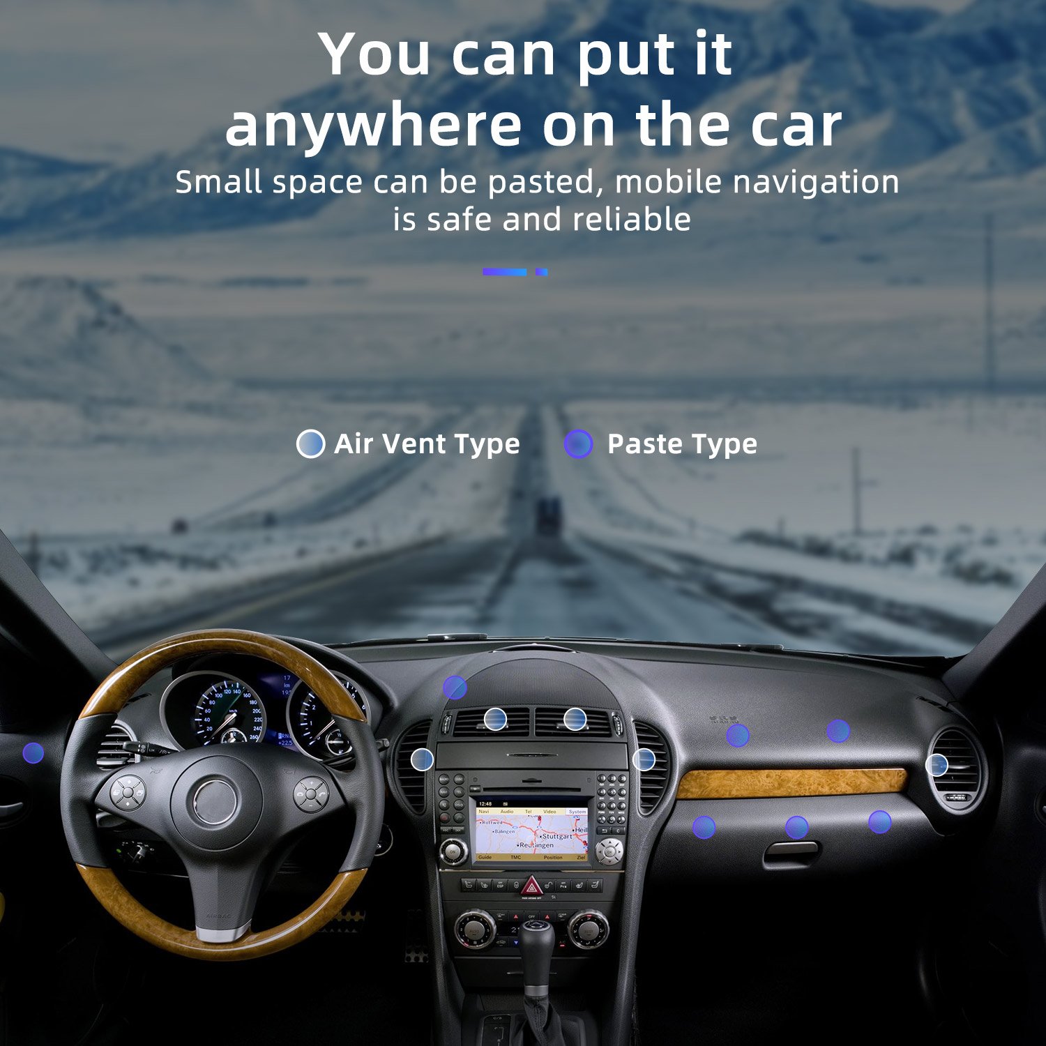USLION 360 Rotate Magnetic Car Holder Air Vent Magnet GPS Support Car Phone Holder Mobile Phone Holder Stand