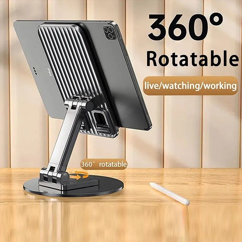 New design 360 Rotating Aluminum Mobile Phone holder Portable Desktop Stand Mount Adjustable Foldable Support Table Alloy Metal