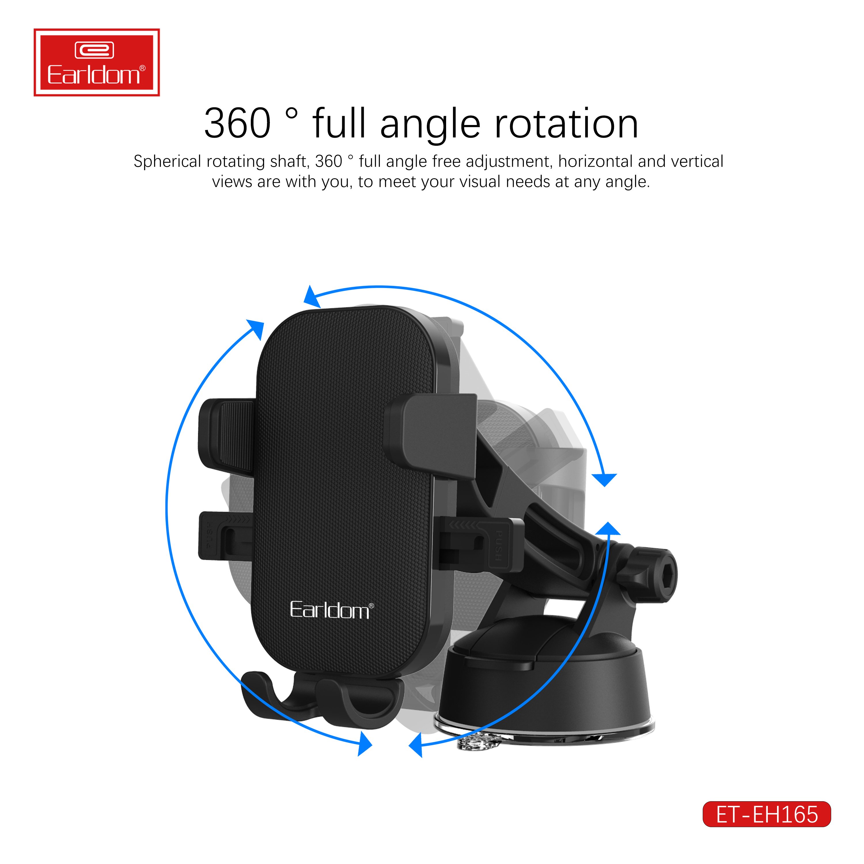 Car Suction Cup Phone Holder Windshield/Dashboard/Window, Car Phone Mount with Strong Sticky Gel Pad, Compatible with iPhone