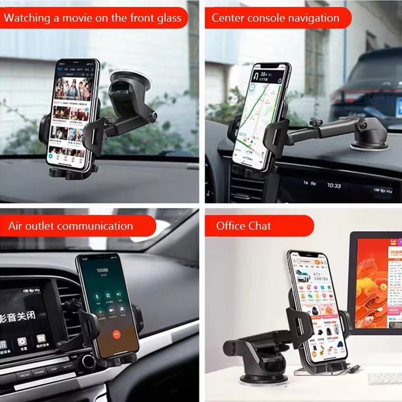 Portable 360° Universal Sucker Car Phone Holder Dashboard Mobile Cell Support Bracket Windshield Phone Holder