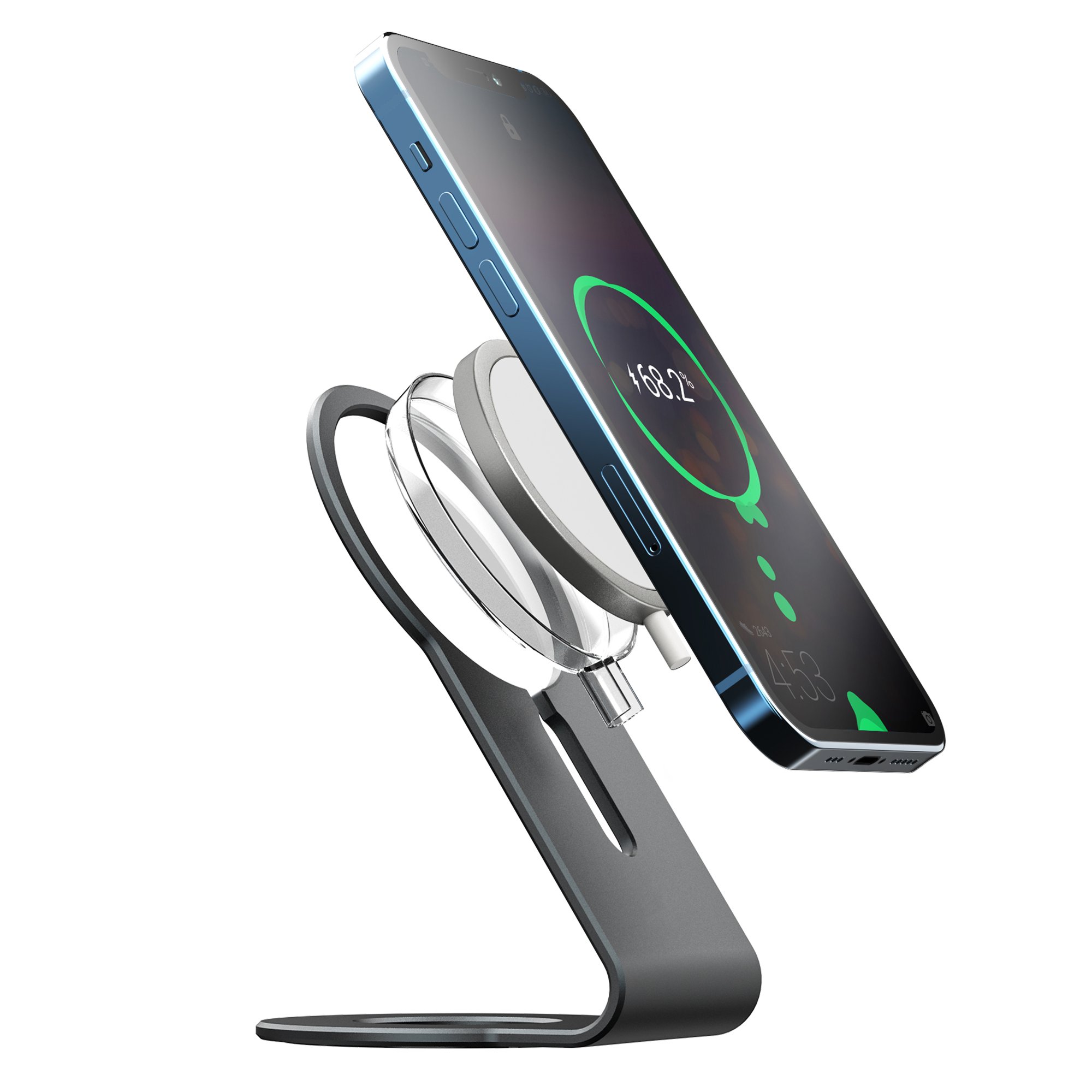 Universal Flexible Adjustable Magnetic Suction Bracket Aluminum Alloy Cell Phone Stand 360 Rotation Metal Phone Holder