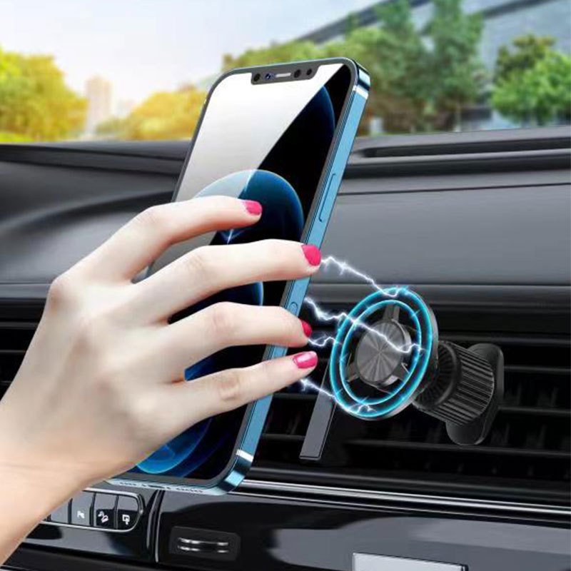 2023 new car central control dashboard navigation bracket aluminum alloy car air outlet magnetic mobile phone bracket