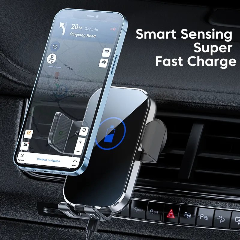 15W Car Phone Mount Wireless Charger For Mobile Phone For Iphone Car Phone Holder Fast Wireless Car Charger