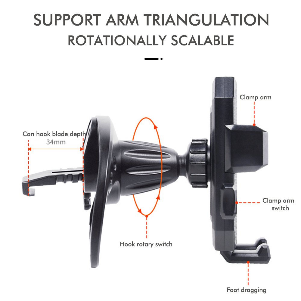 New Ideas Knob Type Car Air Conditioner Air Outlet Navigation Mobile Phone Holder Universal 360 Degree Rotatable Phone Holder