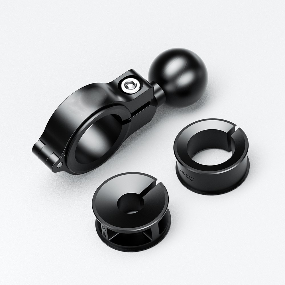 Aluminum Alloy Flexible Handlebar Mount Base Tube Clamp 17mm 25mm TPU Ball Compatible with RAM Mount B Size 1'' Ball Bracket