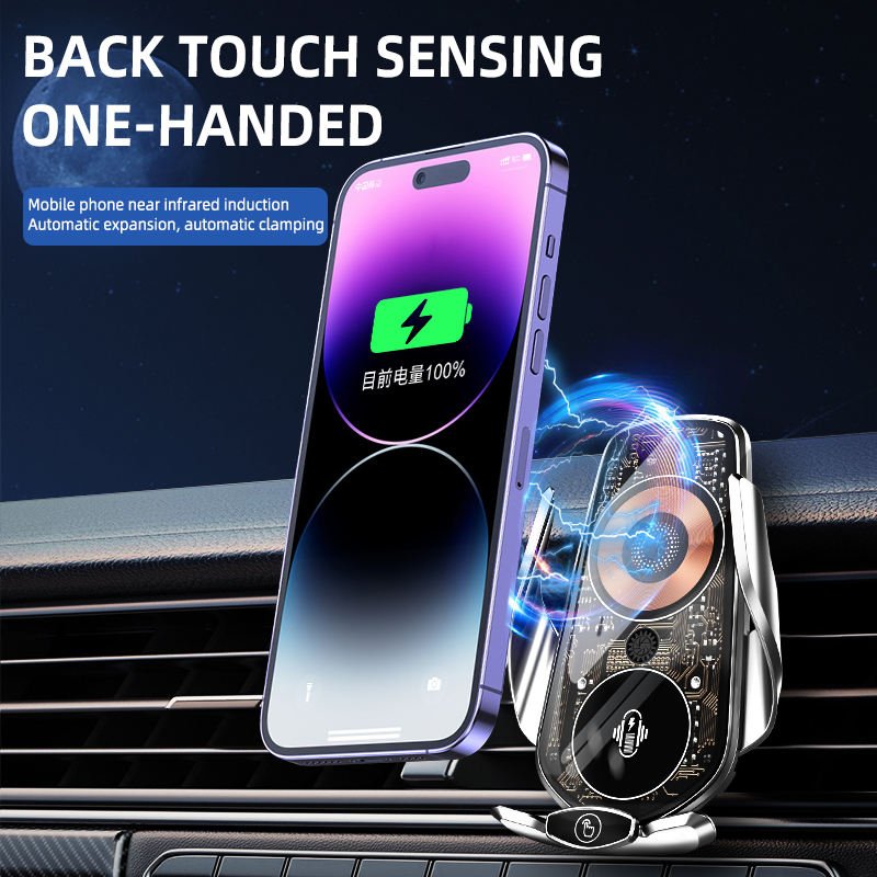 Car Mount Mobile Phone Holder Charger Type C With Display Car Charger For Car Mobile Phone