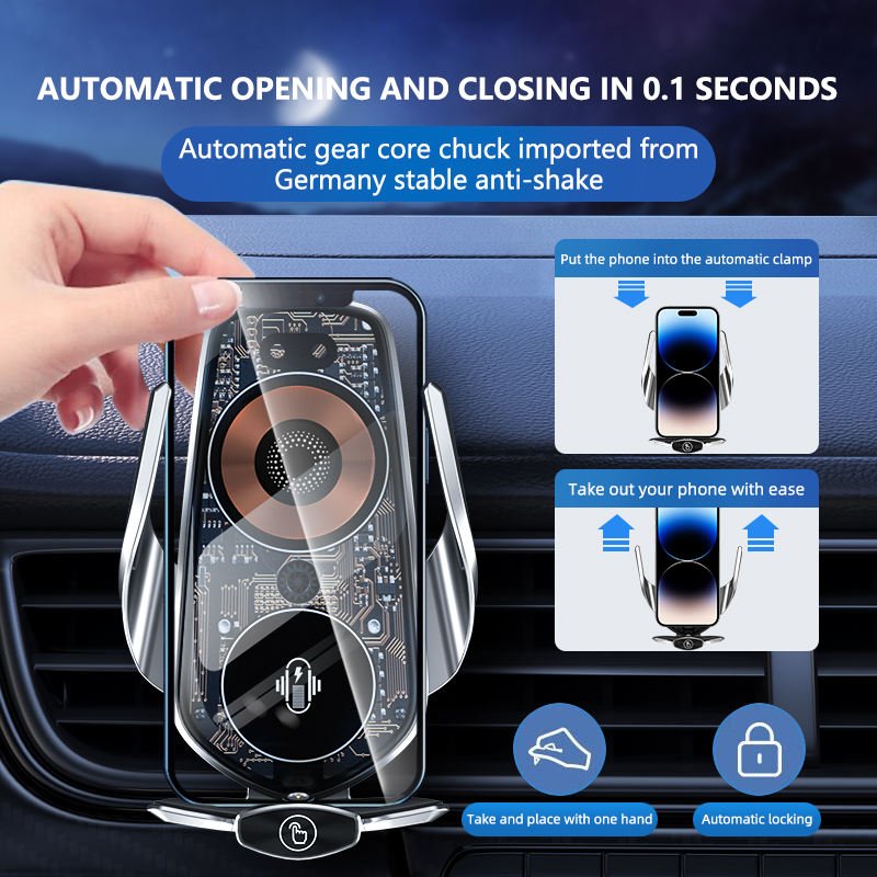 Car Mount Mobile Phone Holder Charger Type C With Display Car Charger For Car Mobile Phone