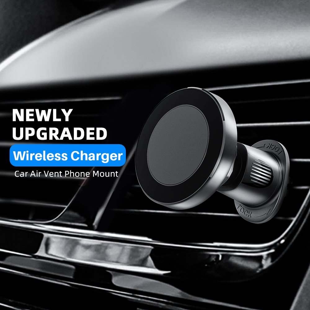 15W Wireless Magnetic Car Charger Fast Charging Phone Holder Car Mobile Phone Holder with Charging Car Mount for Phone