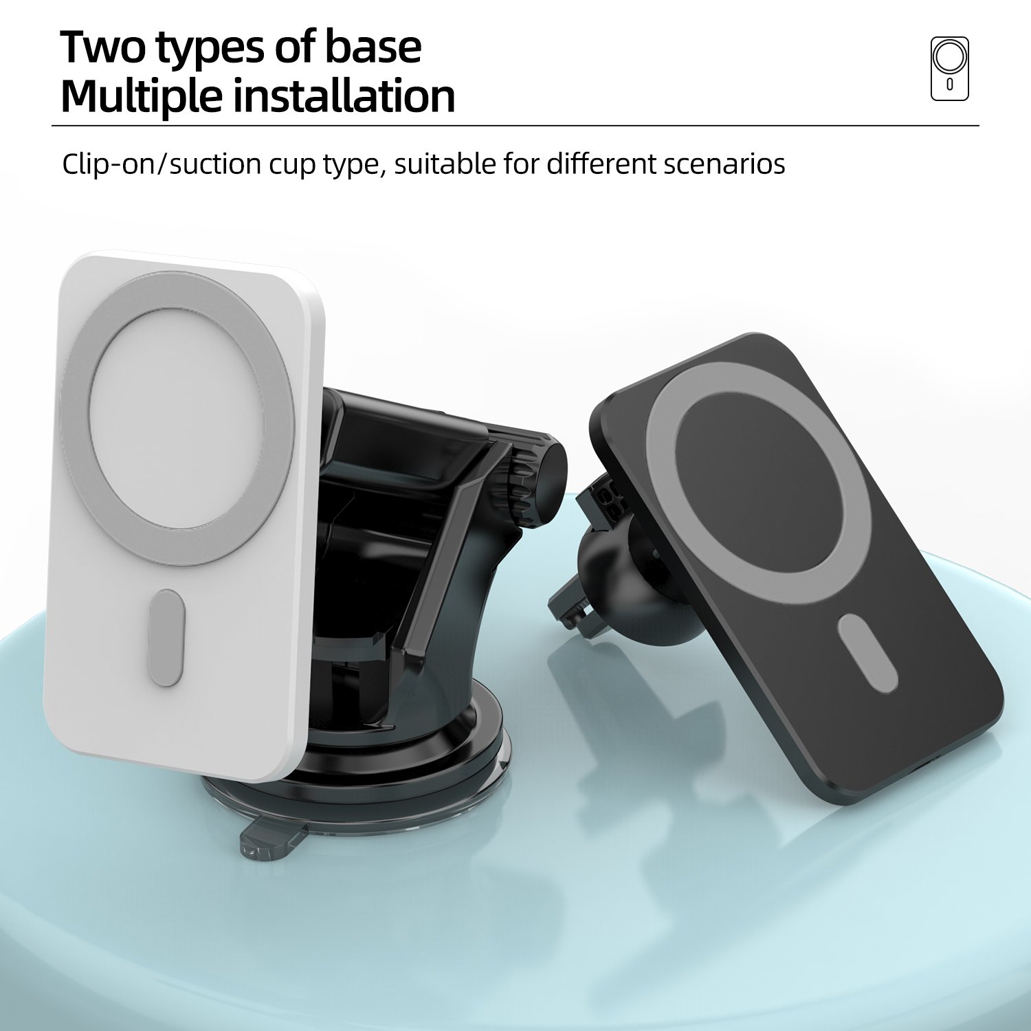 Newest 15W magnetic car wireless charger Phone Holder Mount Auto-Clamping Air Vent fast charging