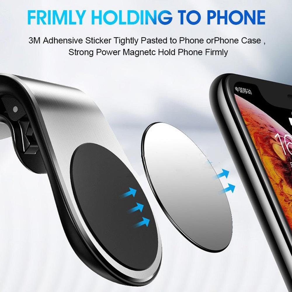 DMG CN L-Shape Air Vent Smartphones Bracket Stand Magnet Cellphone Holder Magnetic Suction Car Mount Mobile Phone Holder