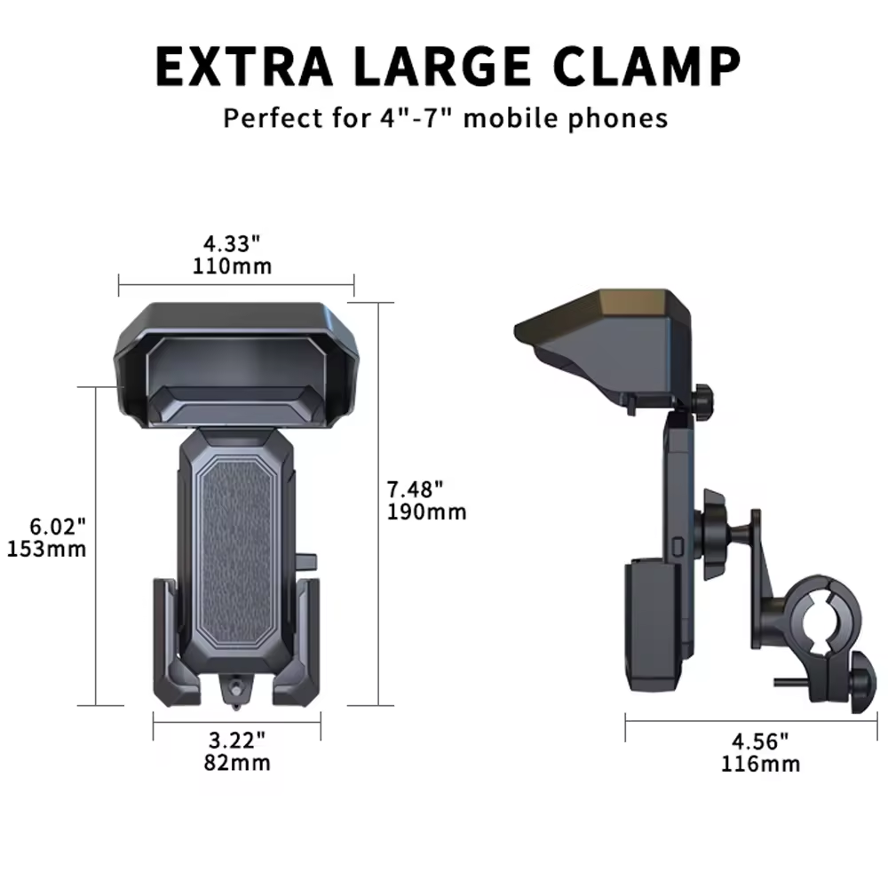 Upgraded Bicycle and Motorcycle Phone Mount Stand, Mobile Phones Holder with Rain Cover Bike Handlebar Phone Bracket